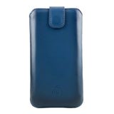 Pulledro iPhone 14 Leder Pouch insteekhoesje & BackCover - Dark Blue