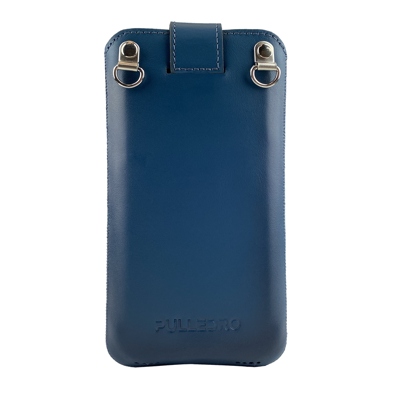 Pulledro iPhone 12 (Pro) Leder Pouch & BackCover - Dark Blue