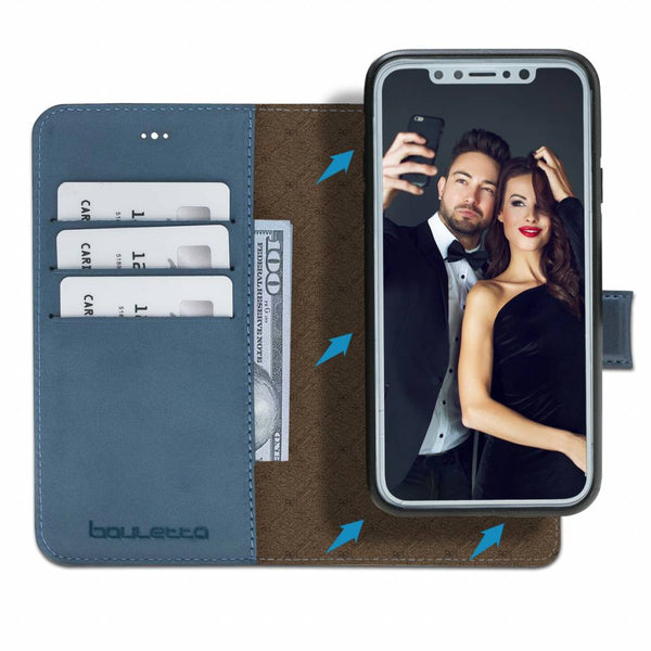 Bouletta - iPhone Xs - Uitneembare BookCase - Midnight Blue