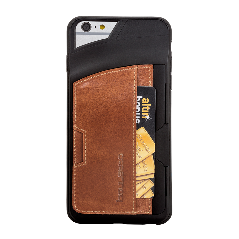 Bouletta - iPhone 6(S) Plus Elastic BackCover met vakje (Rustic Cognac)