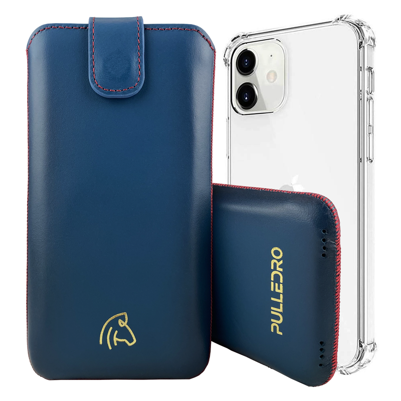 Pulledro iPhone 13 Pro Leder Pouch & BackCover - Reȸlue