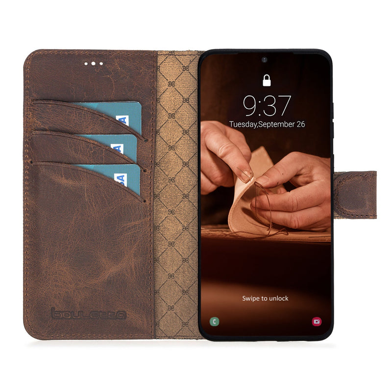 Samsung Galaxy S21 FE - Uitneembare  BookCase - Antic Coffee
