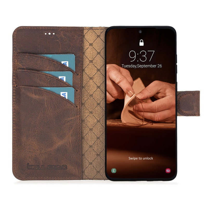 Bouletta Samsung Galaxy S22 Ultra Uitneembare BookCase - Antic Coffee